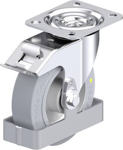 Blickle L-ALEV 125K-FI-SG-AS-FS Stahlblech-Lenkrolle aus verzinktem Stahl in Silber, Rad-Durchmesser: 125 mm, Tragfähigkeit: 250 kg - Bild 1