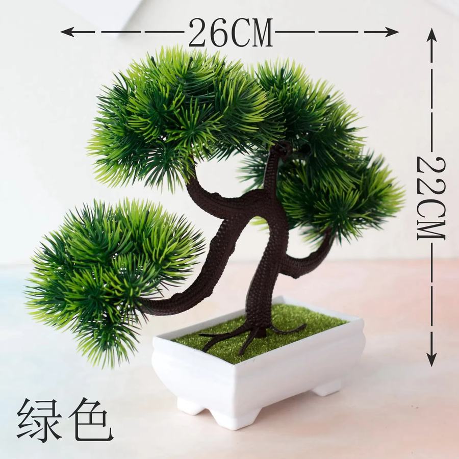 Wusmart Künstlicher Kiefernbaum in Grün als Bonsai-Dekoration im Topf, B/H: 22 x 26 cm - Bild 2