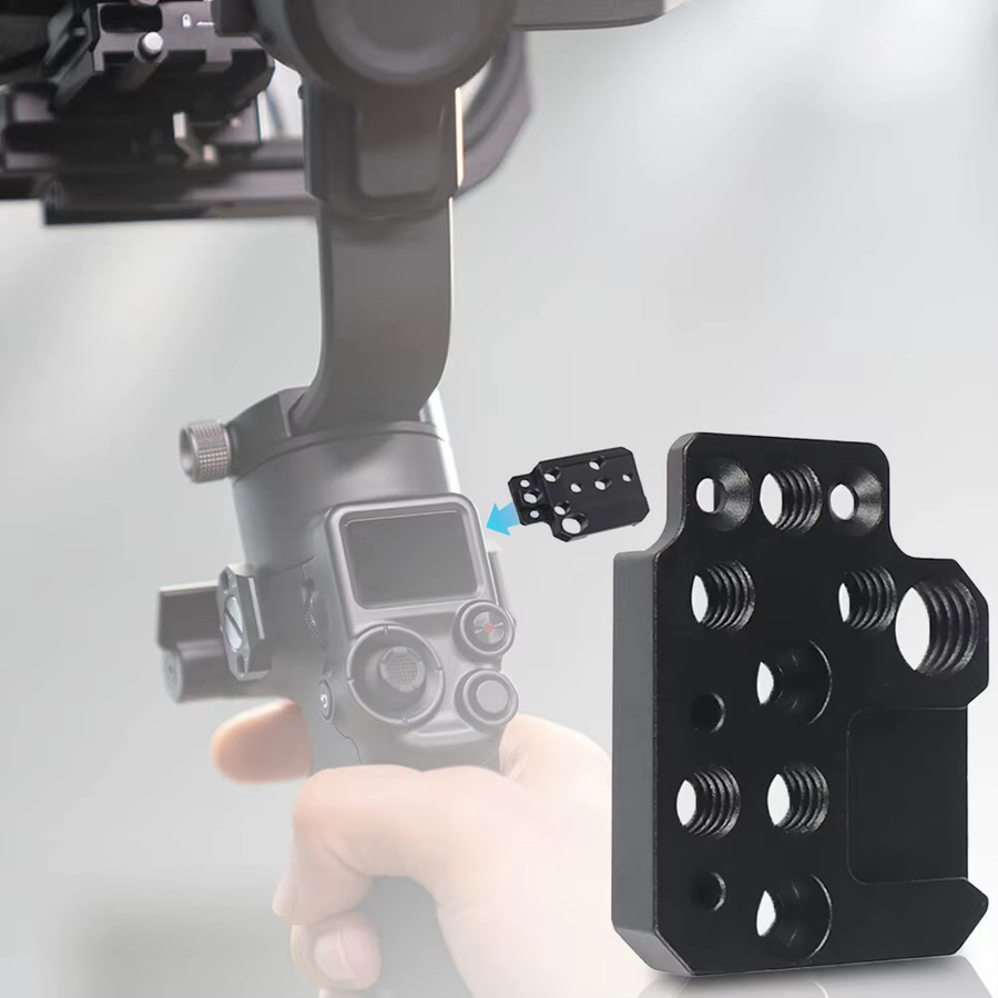 ALLOYSEED Gimbal-Montageplatte in Schwarz als Kamera-Gimbal-Halterung und Adapter für Mikrofon oder Licht, kompatibel mit DJI Ronin RS3, RS2, RSC2, SC und S - Bild 3