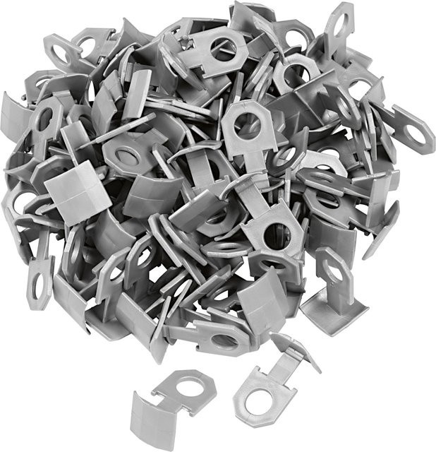 LUX-TOOLS Nivellierhilfe Systemclips, 100 Stück, Grau, 1,5 mm - Bild 1