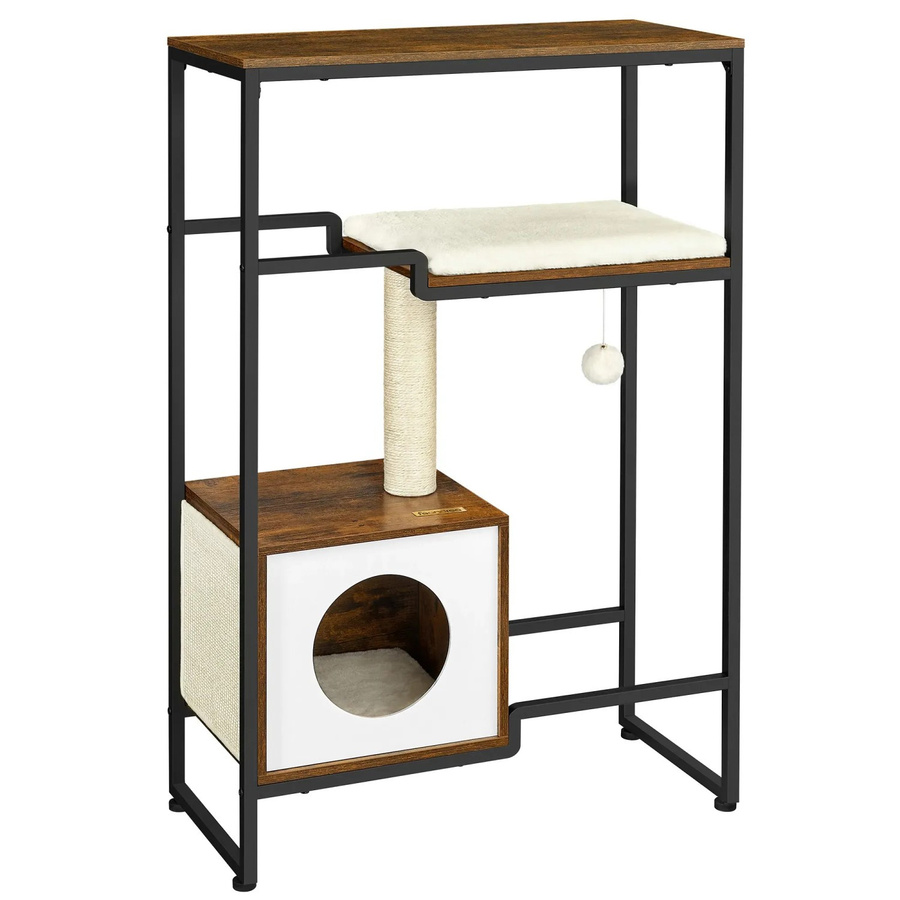 Feandrea Kratzbaum für Katzen in Braun mit Vintage-Design, B/T/H: 74 x 34 x 114 cm - Bild 2