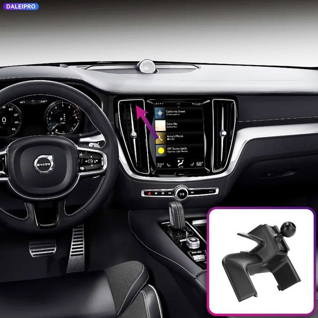 Fahrzeugspezifische Smart Car Telefonhalterung mit 66W Ladefunktion für Volvo S60 und V60 (Modelljahre 2020-2021), Farbe: Schwarz - Bild 1