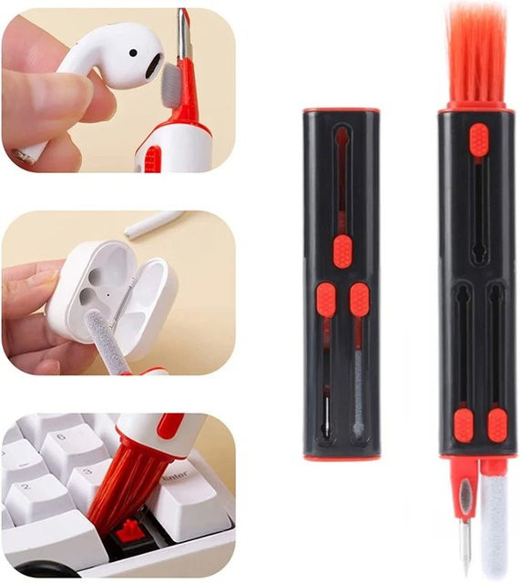 Peruioga 3-in-1 Multifunktions-Reinigungsset für Airpods und Bluetooth-Kopfhörer in Schwarz - Bild 1