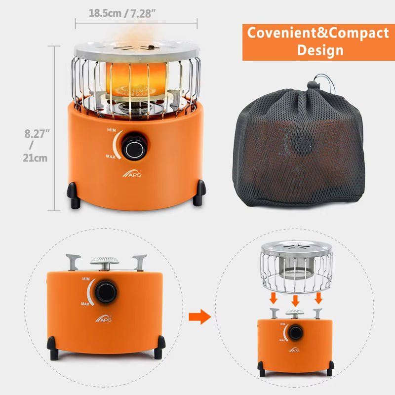 APG Tragbarer 2-in-1-Campingkocher und Outdoor-Wärmer in Orange - Bild 3