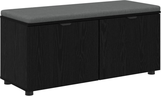 vidaXL Flurbank mit Kissen und Schuhregal in Schwarzer Eiche, B/T/H: 100 x 38 x 46 cm - Bild 1