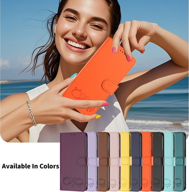 Modische PU-Leder Handyhülle mit Reißverschluss, Handgelenkschlaufe und Kartenfach für Realme Note 80 4G, 16 Pro Plus und P4 Power 5G in Schwarz und Orange - Bild 1