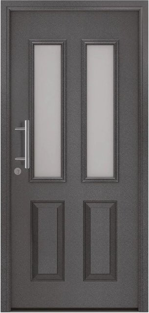 EcoStar Haustür IsoPro Secur IPS 410S mit Glaseinsatz in Anthrazit-Metallic, B/H: 110 x 210 cm, DIN Links - Bild 1