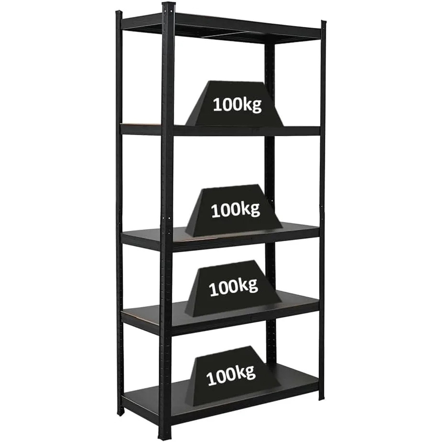 PROREGAL All Black Series Schwerlastregal Ragnar, Matt Schwarz, H x B x T: 180 x 90 x 40 cm - Bild 2