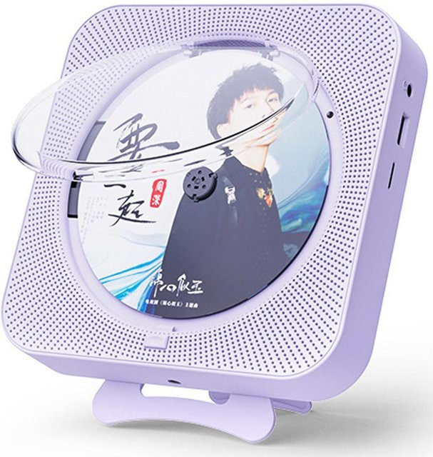 Tragbarer CD-Player von Shuangmiao E-Commerce in Violett mit LED-Bildschirm, Bluetooth, FM-Radio und USB-TF-Kartenwiedergabe inklusive IR-Fernbedienung - Bild 1