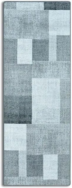 KARAT Teppichläufer Lucano nach Maß, moderner Wohnteppich mit geometrischem Design in Anthrazit und Grau, B/T: 80 x 400 cm - Bild 1