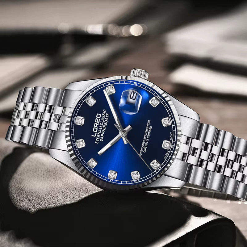 LOREO Armbanduhr Automatik, Edelstahl, Blau, Herren - Bild 1