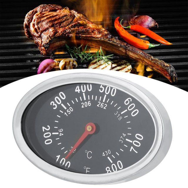 mfySpace Edelstahl BBQ Smoker Grill Thermometer mit Temperaturanzeige in Schwarz - Bild 1