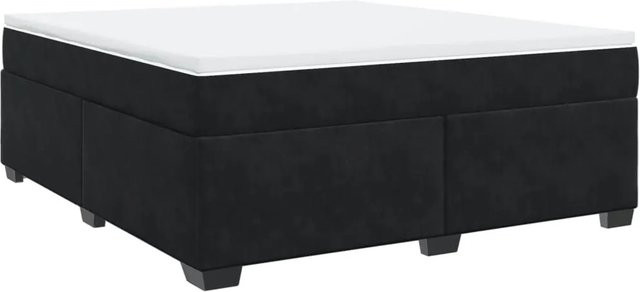 vidaXL Boxspringbett Hybrid mit Matratze und Taschenfederkern, Schwarz, B/T: 180 x 200 cm - Bild 1