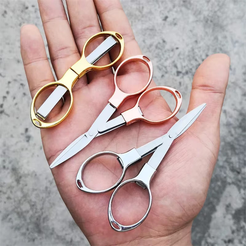 TWBEB Mini-Schere aus rostfreiem Edelstahl, faltbare Zinklegierungsschere in Glasform für Heim und Reise - Bild 2
