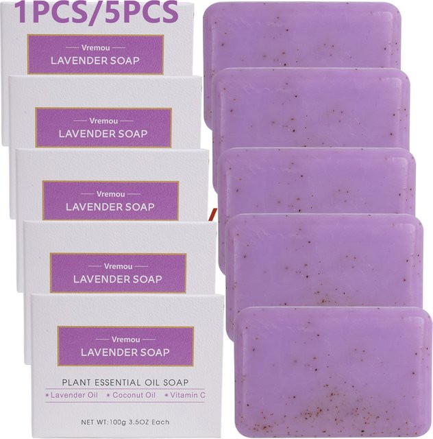 Vremou Lavendelseife mit Peeling-Creme-Granulat, Unisex - Bild 1