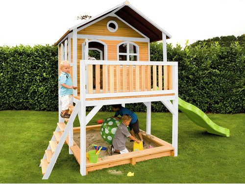 Axi Marc Spielhaus aus Holz in Braun, Weiß und Lindgrün, B/H/T: 432 x 293 x 212 cm - Bild 2
