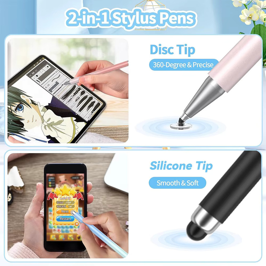 Advaka 2-in-1 Stylus-Stift für kapazitive Touchscreens in Gold für iPad, iPhone, Android und Samsung Tablets - Bild 4