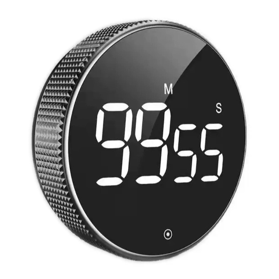Relaxdays Küchentimer aus Kunststoff mit LED-Anzeige und Magnetfunktion, Schwarz, Durchmesser: 7,5 cm, Höhe: 3 cm - Bild 2