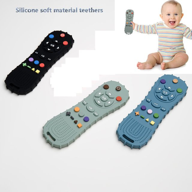 BPA-freier Beißring für Babys aus Silikon in Schwarz und Multicolour - Bild 1