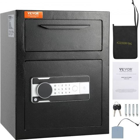 VEVOR Depository Safe mit Drop-Slot und elektronischem Codeschloss, Schwarz, B/T/H: 45 x 30 x 35 cm - Bild 1