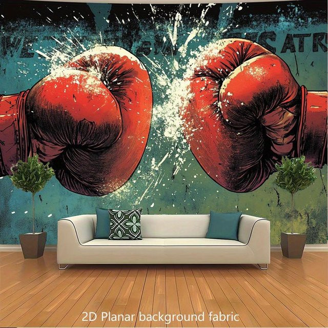 Wandteppich mit rotem Boxhandschuh Motiv für dein Fitnessstudio, JMG Household Supplies, Breite: 70 cm, Höhe: 100 cm - Bild 1