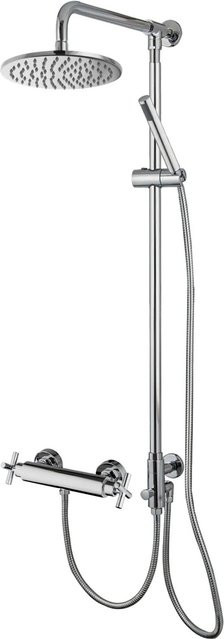 PaulGurkes Duschsystem Juliet Aufputz Regendusche mit Handbrause in Chrom, Durchmesser: 20 cm - Bild 1