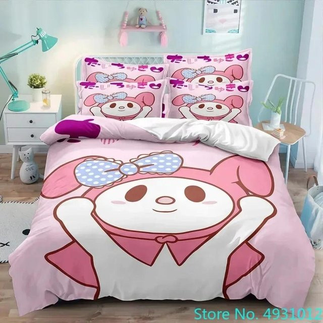 Sanrio Cinnamoroll und Melody Bettwäsche-Set für Kinder und Mädchen, 3-teilig, Single, Breite: 135 cm, Länge: 200 cm - Bild 1
