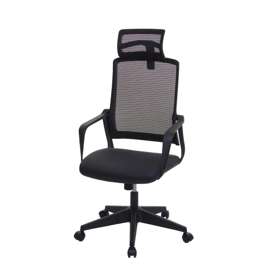 Ergonomischer Bürostuhl MCW J52 mit Kopfstütze und Armlehnen aus Kunstleder, Schwarz, B/T/H: 64 x 66 x 128 cm - Bild 3