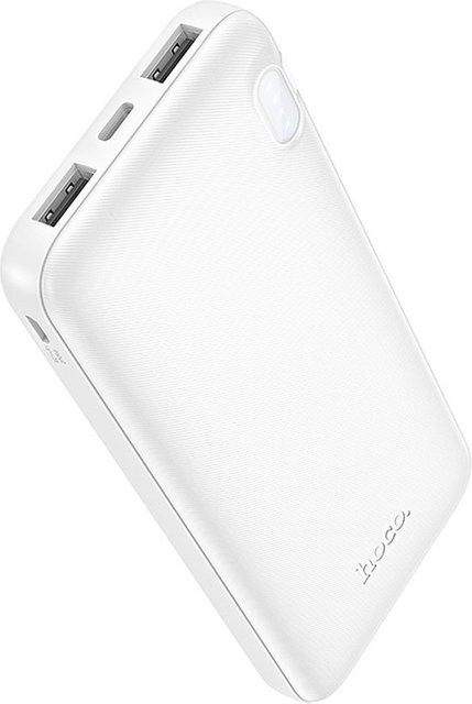 Externe Batterie HOCO J128 mit 10000mAh und 10W in Weiß mit USB-A, USB-C und Micro-USB Anschlüssen - Bild 1