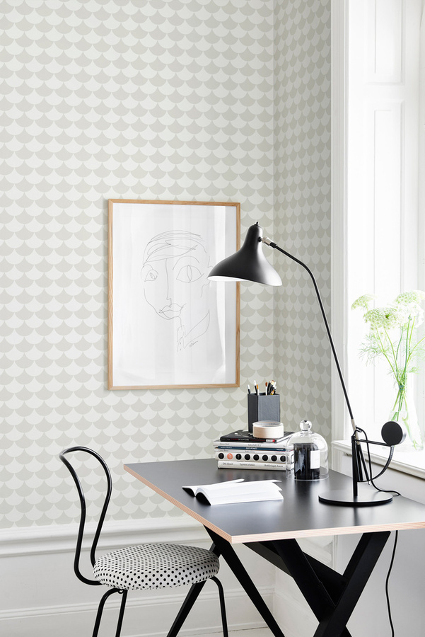 Littlephant Tapete Waves in Grau mit geometrischem Wellenmuster im skandinavischen Design - Bild 1