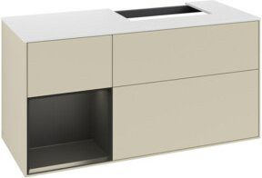 Villeroy & Boch Finion Waschtischunterschrank mit Abdeckplatte in Weiß und Grau, Wandmontage, Breite: 120 cm - Bild 1
