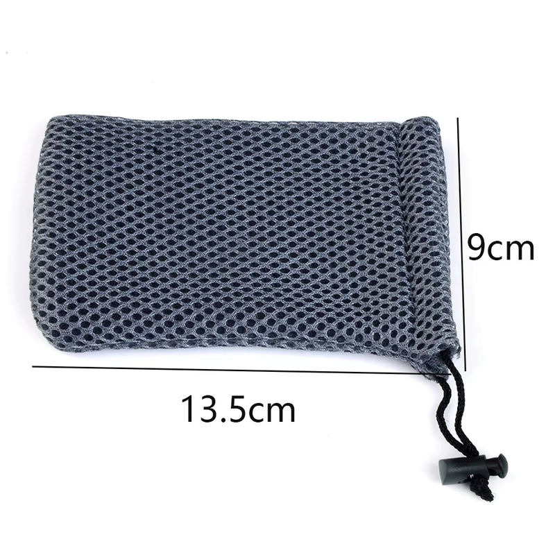 Chanfar 10er Set Nylon-Netzbeutel mit Kordelzug in Grau, B/H: 9 x 13 cm zur Schmuckverpackung oder für Brillen und Handys - Bild 5
