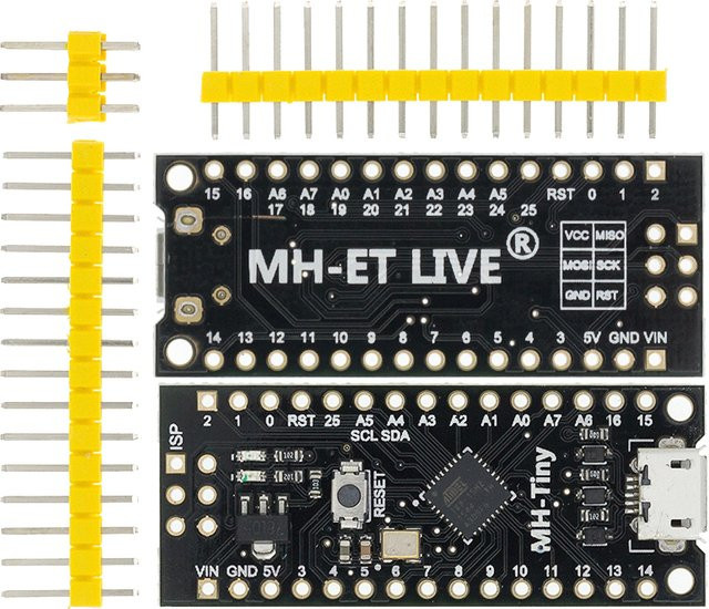 AITEXM ROBOT ATTINY88 Micro Entwicklung Board 16MHz Schwarz kompatibel mit Digispark ATTINY85 und Arduino Nano V 3.0 ATmega328 Extended - Bild 1