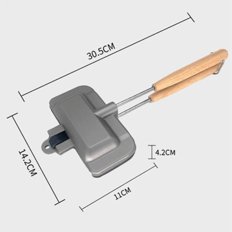 Doppelseitige Sandwich-Form für Outdoor und Gas, Antihaftbeschichtete Toast-Backklemme im japanischen Stil aus Aluminiumlegierung und Edelstahl - Bild 3
