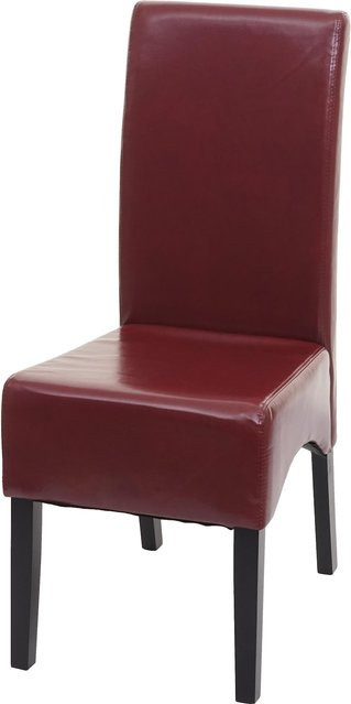 MCW Esszimmerstuhl Crotone aus Leder in Rot mit dunklen Beinen aus Kautschukholz - Bild 1