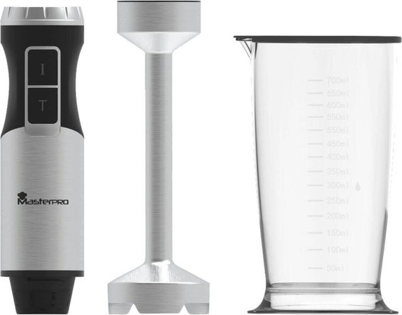 MASTERPRO Elektrisches Stabmixer-Set in Schwarz mit Edelstahlkomponenten und spülmaschinenfesten Teilen