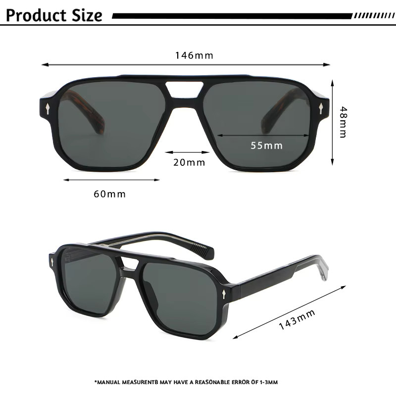 CATERSIDE Sonnenbrille Vintage Punk, Vollrand, Square, Unisex - Bild 3