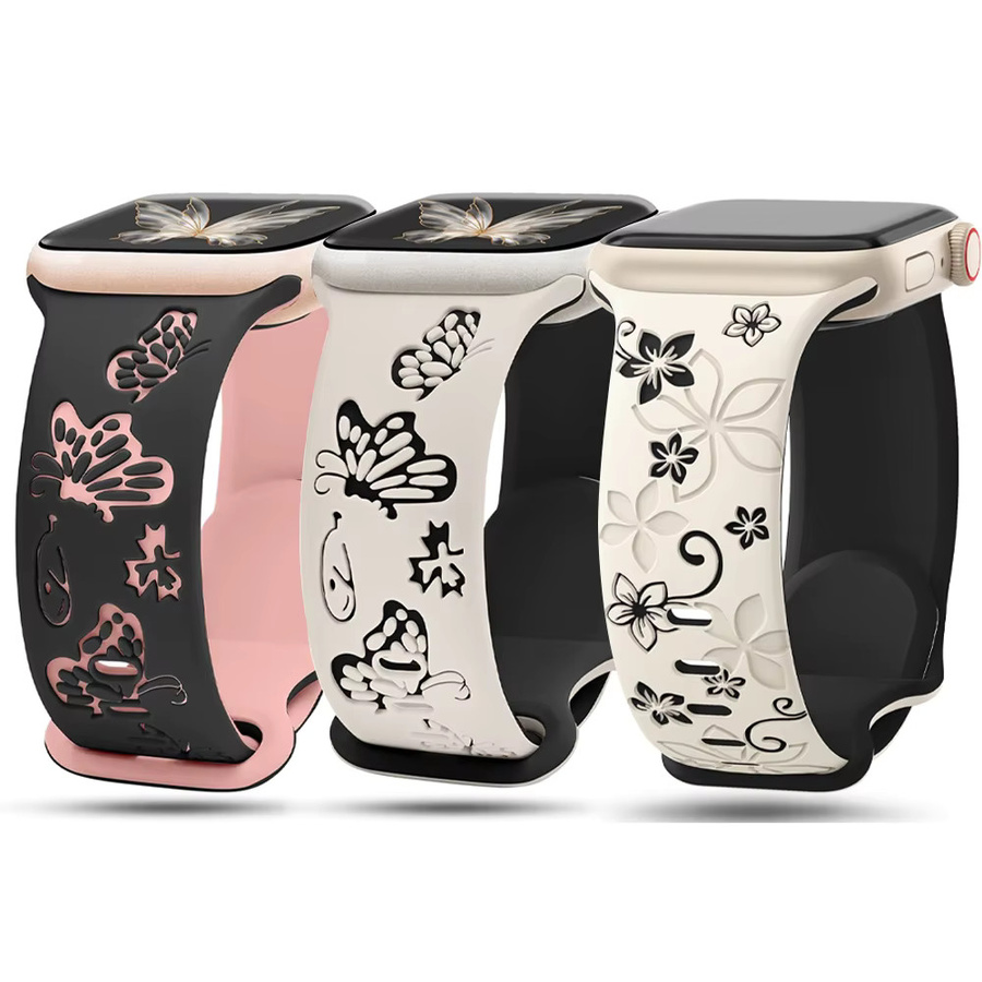 LCAPLE Uhrenarmband Silikon, Graviert, Unisex - Bild 1