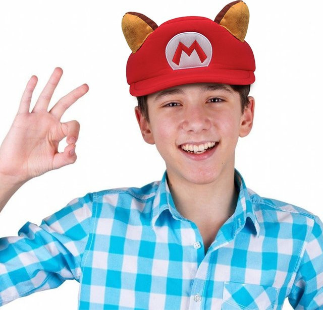 takerlama Super Mario Waschbär Cosplay Hut, Rot, Zubehör - Bild 1