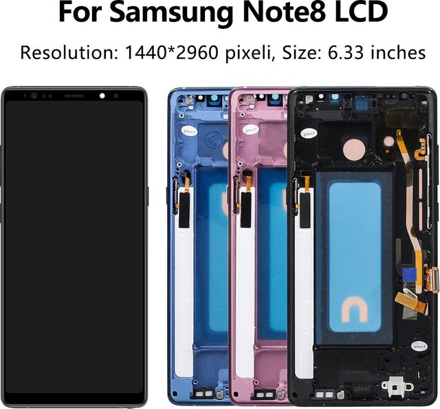 Samsung Note 8 LCD-Bildschirm mit Rahmen und Digitizer-Baugruppe als Touchscreen-Ersatz für N950F N950U N950W N950FD in Schwarz oder Violett - Bild 1