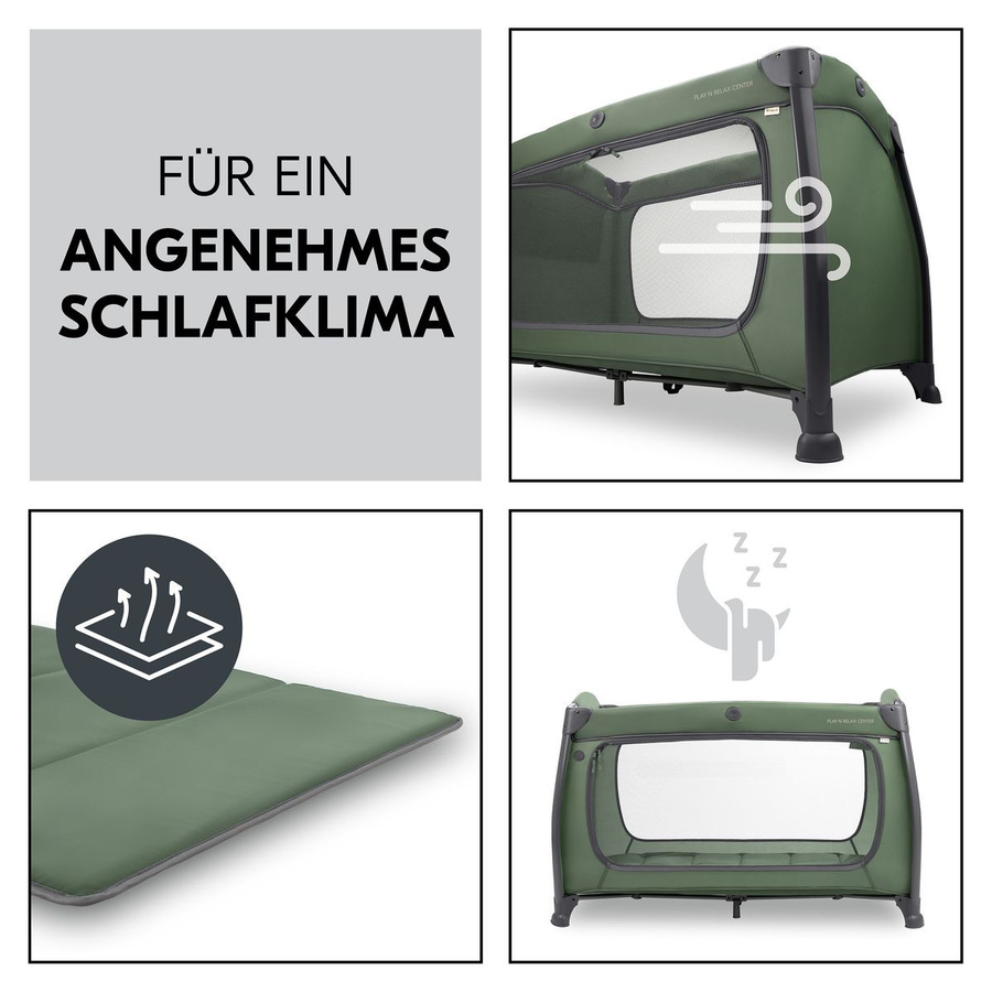 Hauck Reisebett Set Play N Relax Center mit Komfort Matratze und Spielzelt in Plants Dark Green - Bild 6