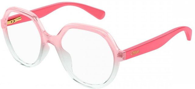 Chloé CC0020O Kinderbrille, Vollrand, Panto, Kunststoff, Transparent, Pink, Grey, White - Bild 1