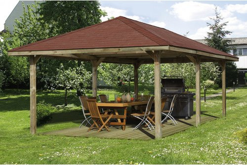WEKA Carport 651 in Grün-Braun, B/T: 778 x 433 cm - Bild 1