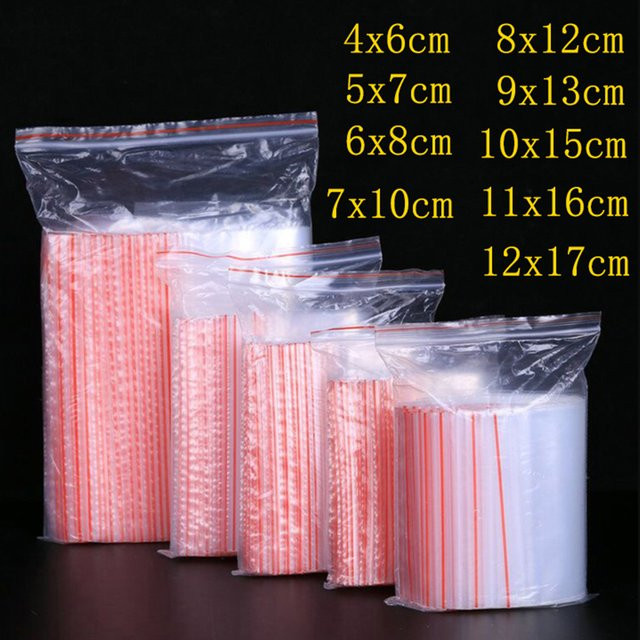 100 Stück transparente Ziplock Taschen aus Kunststoff mit Wiederverschlusssystem, Dicke 0,05 mm - Bild 1