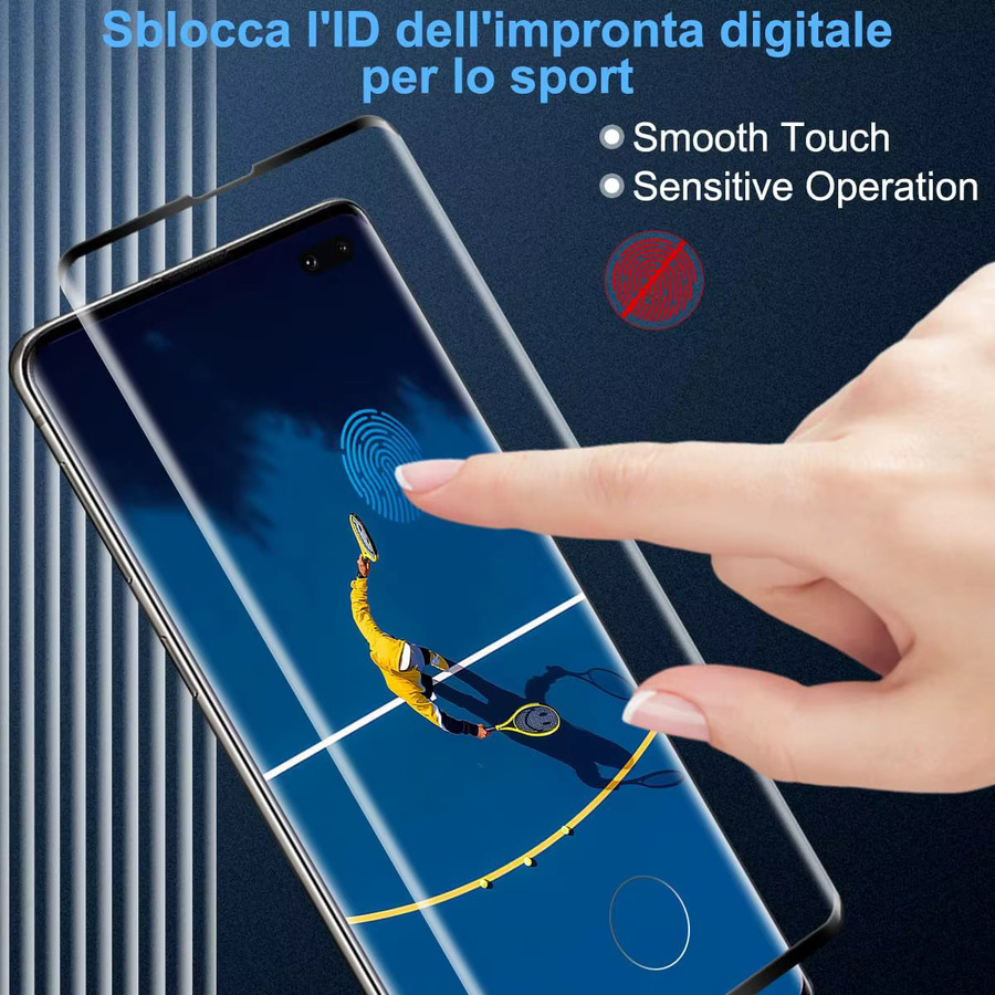 Displayschutzfolie aus gehärtetem Glas für Samsung Galaxy S10Plus und S10+ Serie, transparent, 1/4 Stück - Bild 3