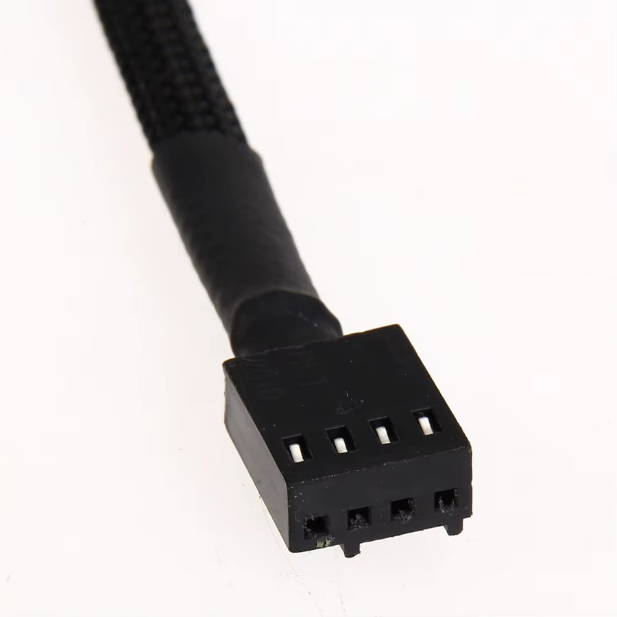 Compure 5er Set 4 Pin PWM Lüfter Verlängerungskabel in Schwarz, Länge: 26 cm - Bild 5
