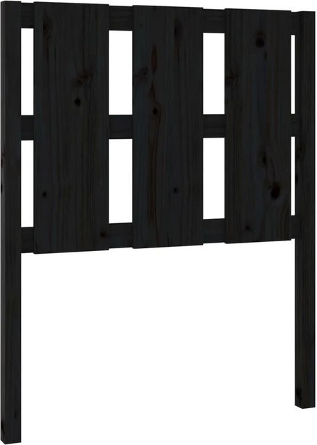 vidaXL Kopfteil aus Massivholz Kiefer in Schwarz, B/T/H: 80,5 x 4 x 100 cm - Bild 1