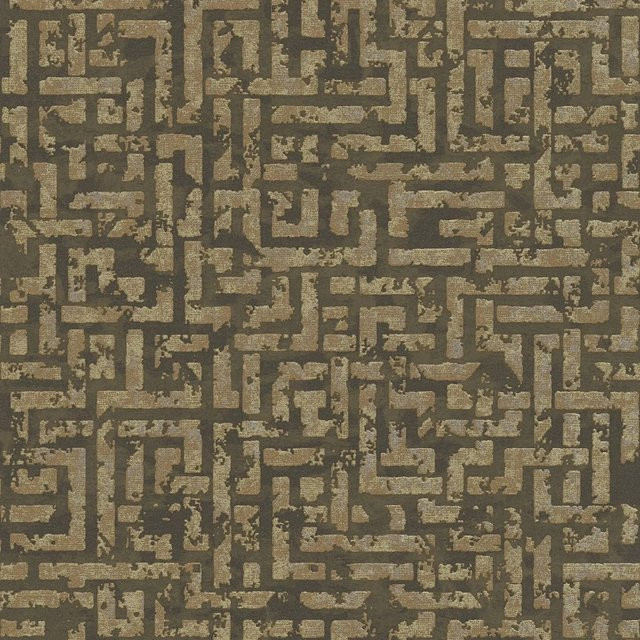 Profhome Grafik Tapete Art Deco mit metallischen Akzenten in Braun, Gold und Silber, Breite: 0,53 m, Länge: 10,05 m - Bild 1