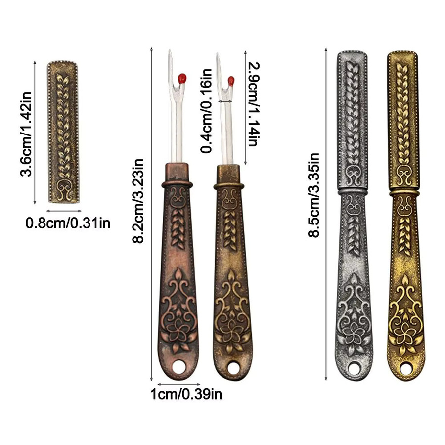 Multifunktionaler Nahttrenner aus Metall in Gold für Handarbeiten, Nähen und Stickerei - Bild 4