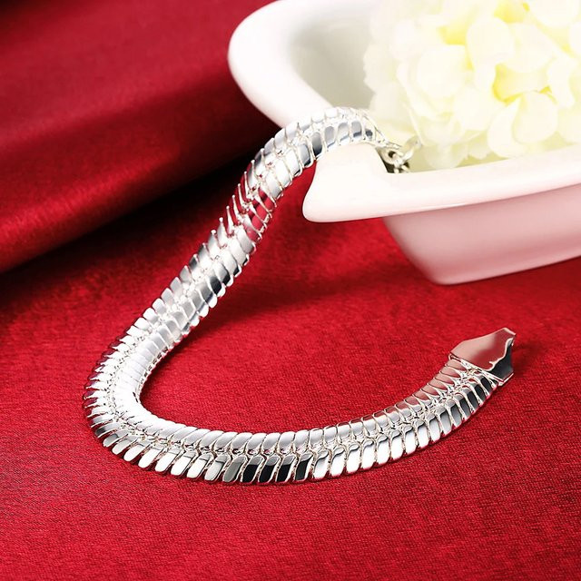 URMYLADY Kettenarmband 925 Sterling Silber, 21 cm, Unisex - Bild 1